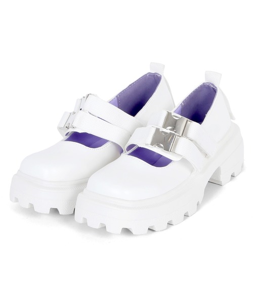 Figments（フィグメンツ）の「ダブルストラップシューズ（その他シューズ・レディース・ブラック/オフホワイト・SMALL/MEDIUM）」の12枚目の写真