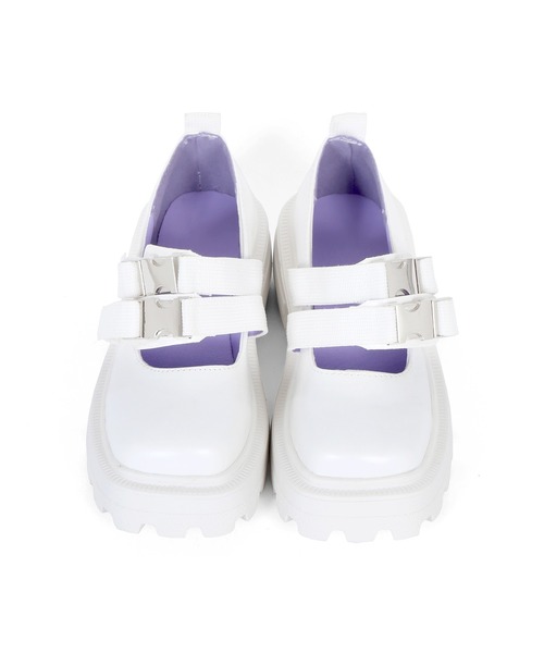 Figments（フィグメンツ）の「ダブルストラップシューズ（その他シューズ・レディース・ブラック/オフホワイト・SMALL/MEDIUM）」の3枚目の写真