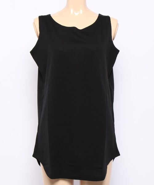 RANAN(ラナン)の「機能付ラウンドヘムロングタンクトップ ロング丈(タンクトップ・レディース・カーキ/オフホワイト/ブラウン/ブルー/ブラック/ピンクベージュ/杢グレー・L/LL/M)」の3枚目の写真