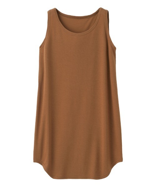 RANAN(ラナン)の「機能付ラウンドヘムロングタンクトップ ロング丈(タンクトップ・レディース・カーキ/オフホワイト/ブラウン/ブルー/ブラック/ピンクベージュ/杢グレー・L/LL/M)」の17枚目の写真