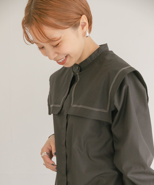 ITEMS URBANRESEARCH(アイテムズ アーバンリサーチ)の「セーラーカラーブラウス(シャツ/ブラウス・レディース・オフホワイト/ブラック・FREE)」の15枚目の写真