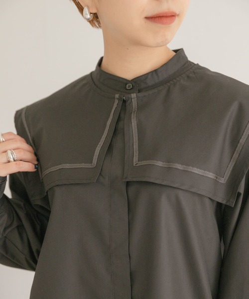 ITEMS URBANRESEARCH(アイテムズ アーバンリサーチ)の「セーラーカラーブラウス(シャツ/ブラウス・レディース・オフホワイト/ブラック・FREE)」の11枚目の写真