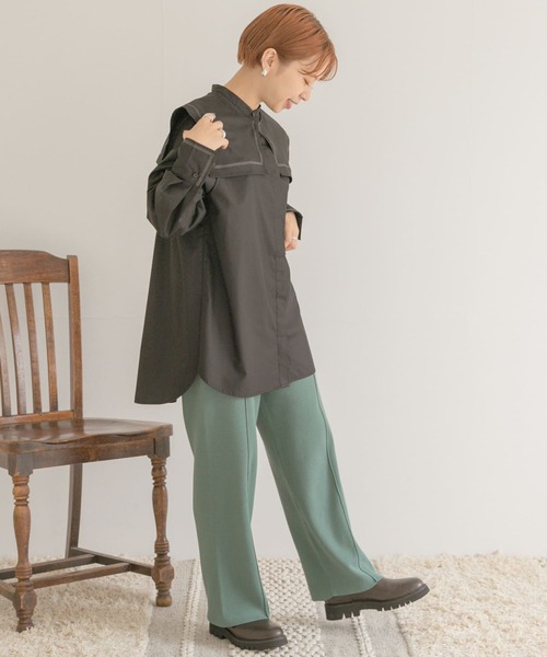 ITEMS URBANRESEARCH(アイテムズ アーバンリサーチ)の「セーラーカラーブラウス(シャツ/ブラウス・レディース・オフホワイト/ブラック・FREE)」の4枚目の写真