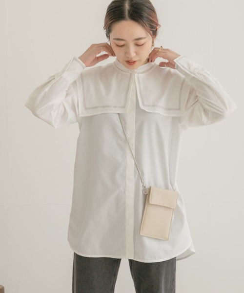 ITEMS URBANRESEARCH(アイテムズ アーバンリサーチ)の「セーラーカラーブラウス(シャツ/ブラウス・レディース・オフホワイト/ブラック・FREE)」の12枚目の写真