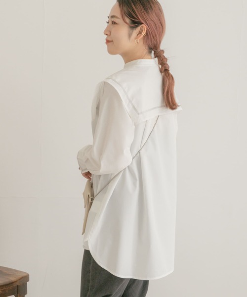 ITEMS URBANRESEARCH(アイテムズ アーバンリサーチ)の「セーラーカラーブラウス(シャツ/ブラウス・レディース・オフホワイト/ブラック・FREE)」の9枚目の写真