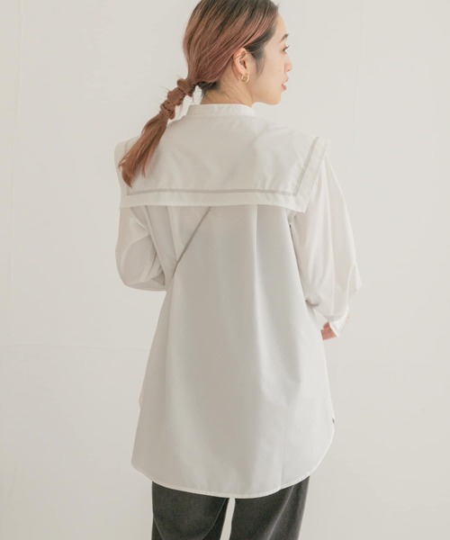 ITEMS URBANRESEARCH(アイテムズ アーバンリサーチ)の「セーラーカラーブラウス(シャツ/ブラウス・レディース・オフホワイト/ブラック・FREE)」の17枚目の写真