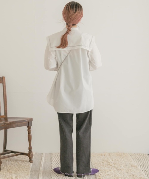 ITEMS URBANRESEARCH(アイテムズ アーバンリサーチ)の「セーラーカラーブラウス(シャツ/ブラウス・レディース・オフホワイト/ブラック・FREE)」の18枚目の写真