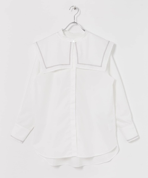 ITEMS URBANRESEARCH(アイテムズ アーバンリサーチ)の「セーラーカラーブラウス(シャツ/ブラウス・レディース・オフホワイト/ブラック・FREE)」の6枚目の写真