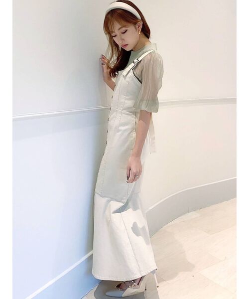 RESEXXY（リゼクシー）の「フロントボタンマーメイドジャンスカ（ジャンパースカート・レディース・ブラック/インディゴブルー/アイボリー・FREE）」の5枚目の写真