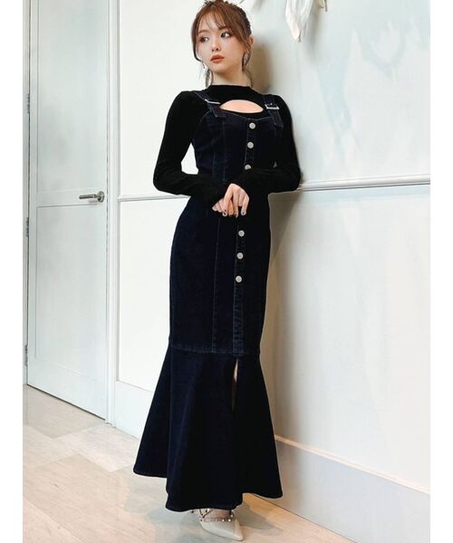 RESEXXY（リゼクシー）の「フロントボタンマーメイドジャンスカ（ジャンパースカート・レディース・ブラック/インディゴブルー/アイボリー・FREE）」の11枚目の写真