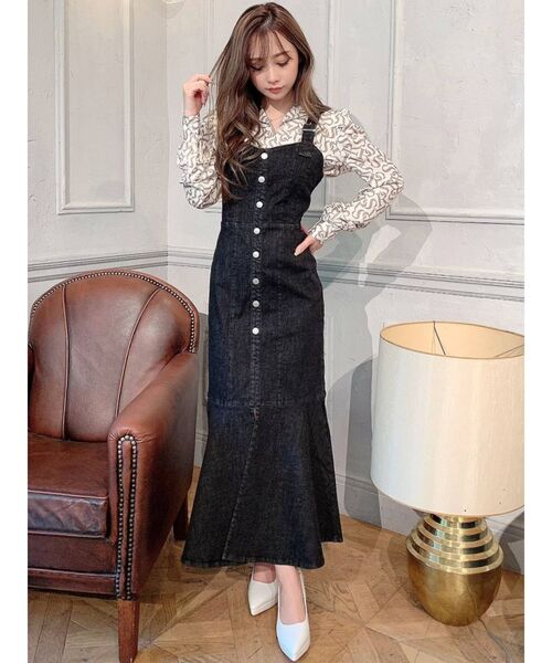 RESEXXY（リゼクシー）の「フロントボタンマーメイドジャンスカ（ジャンパースカート・レディース・ブラック/インディゴブルー/アイボリー・FREE）」の19枚目の写真