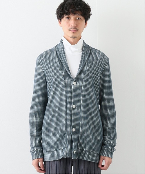 SEAGREEN（シーグリーン）の「【Seagreen / シーグリーン】オニワッフルショールカーデ（カーディガン/ボレロ・メンズ・ベージュ/ブラウン/ブルー/グレー・X-LARGE/LARGE/MEDIUM）」の6枚目の写真