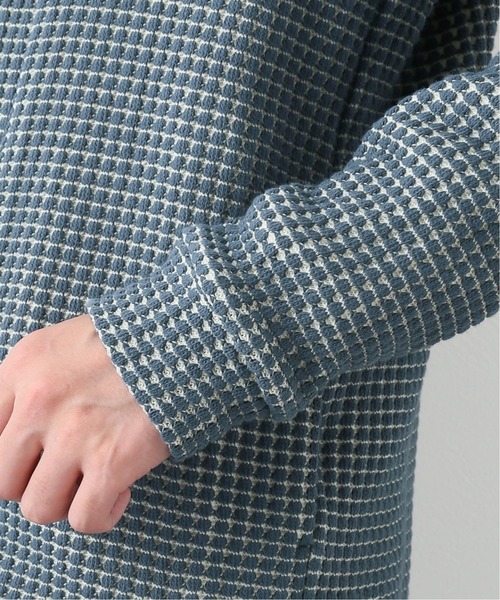 SEAGREEN（シーグリーン）の「【Seagreen / シーグリーン】オニワッフルショールカーデ（カーディガン/ボレロ・メンズ・ベージュ/ブラウン/ブルー/グレー・X-LARGE/LARGE/MEDIUM）」の12枚目の写真
