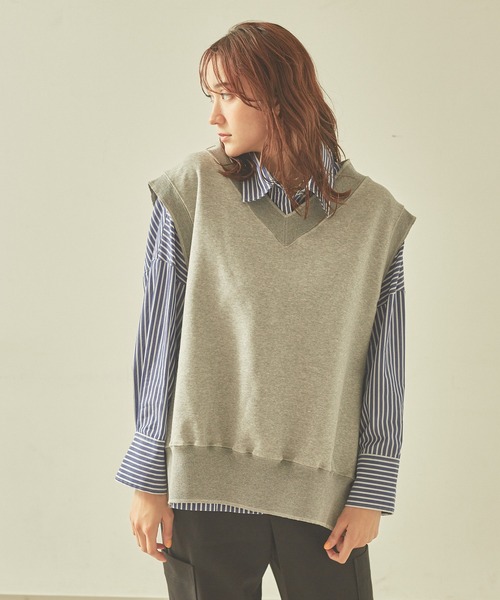 JILKY(ジルキー)の「【JILKY】スウェットベスト(Tシャツ/カットソー・レディース・アイボリー/ブラック/グレー・フリー)」の3枚目の写真