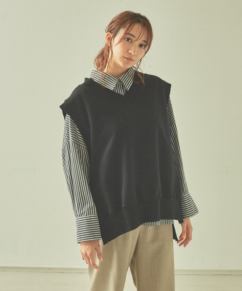 JILKY(ジルキー)の「【JILKY】スウェットベスト(Tシャツ/カットソー・レディース・アイボリー/ブラック/グレー・フリー)」の10枚目の写真