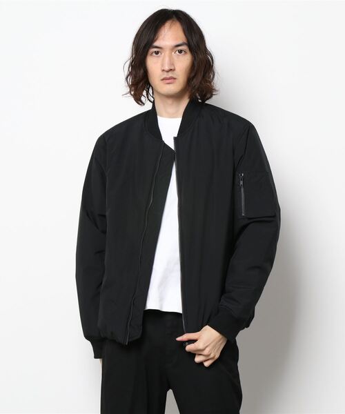 291295＝HOMME（ニーキューイチニーキューゴーオム）の「【291295=HOMME】平織りクロス 裏ラミネート加工 MA-1タイプ ブルゾン（MA-1・メンズ・ブラック/カーキ/ベージュ・4/3/2）」の8枚目の写真