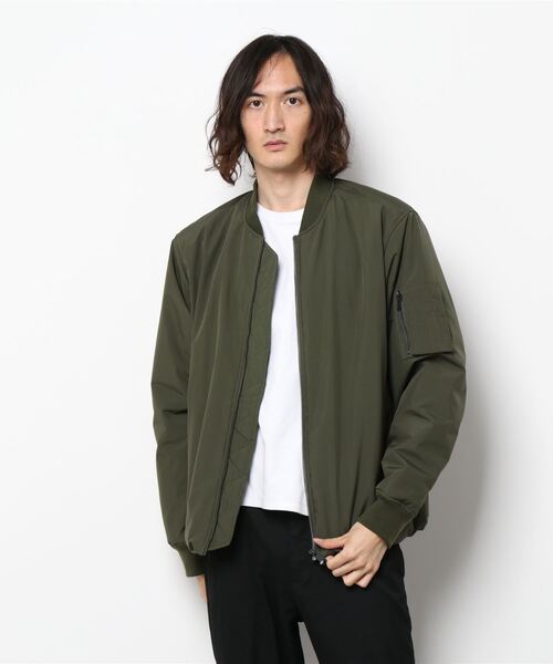 291295＝HOMME（ニーキューイチニーキューゴーオム）の「【291295=HOMME】平織りクロス 裏ラミネート加工 MA-1タイプ ブルゾン（MA-1・メンズ・ブラック/カーキ/ベージュ・4/3/2）」の7枚目の写真