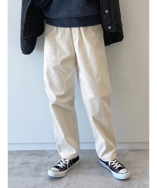 Samansa Mos2 blue（サマンサモスモスブルー）の「コーデュロイシェフパンツ（その他パンツ・レディース・ベージュ/グレー/チャコール/キナリ・ﾌﾘ-）」の2枚目の写真