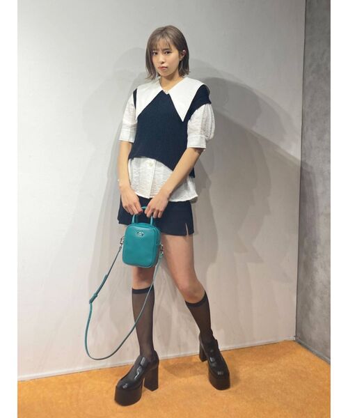 EMODA（エモダ）の「ブラッシュオーバーベスト（ベスト・レディース・ホワイト/ブラック/グリーン・FREE）」の20枚目の写真