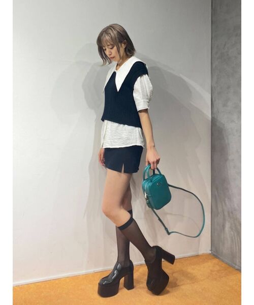 EMODA（エモダ）の「ブラッシュオーバーベスト（ベスト・レディース・ホワイト/ブラック/グリーン・FREE）」の21枚目の写真