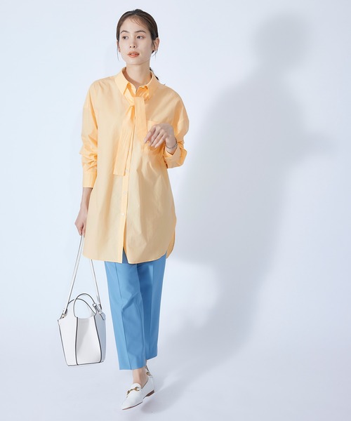 ROPE'（ロペ）の「【秋にも使える】ボウタイ付きオーバーシャツ（シャツ/ブラウス・レディース・ホワイト/ホワイト系その他/イエロー系その他/ブルー系その他4・38）」の18枚目の写真