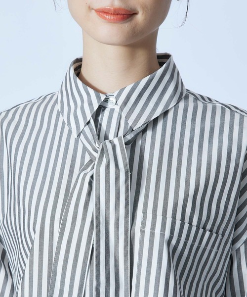 ROPE'（ロペ）の「【秋にも使える】ボウタイ付きオーバーシャツ（シャツ/ブラウス・レディース・ホワイト/ホワイト系その他/イエロー系その他/ブルー系その他4・38）」の14枚目の写真