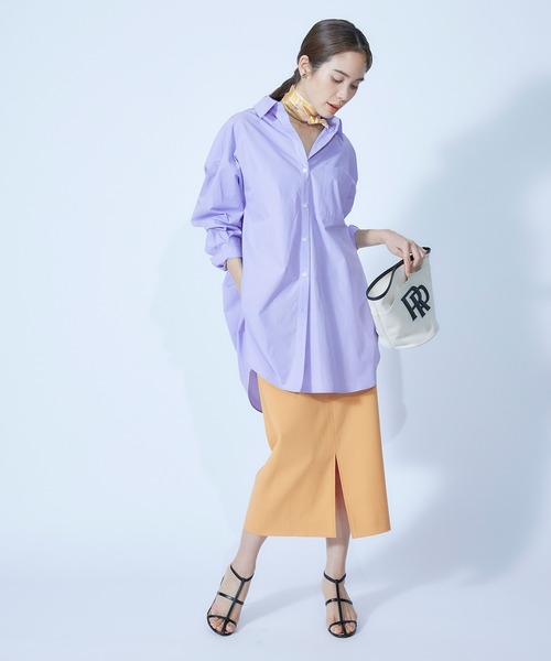 ROPE'（ロペ）の「【秋にも使える】ボウタイ付きオーバーシャツ（シャツ/ブラウス・レディース・ホワイト/ホワイト系その他/イエロー系その他/ブルー系その他4・38）」の9枚目の写真