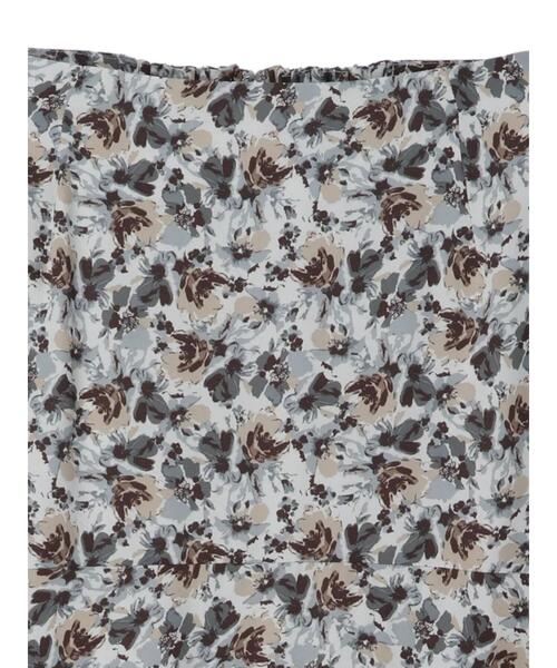 earth music&ecology（アースミュージックアンドエコロジー）の「切り替えフレアスカート（フラワー）*（スカート・レディース・ベージュ/サックスブルー・FREE）」の18枚目の写真