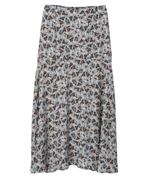 earth music&ecology（アースミュージックアンドエコロジー）の「切り替えフレアスカート（フラワー）*（スカート・レディース・ベージュ/サックスブルー・FREE）」の5枚目の写真