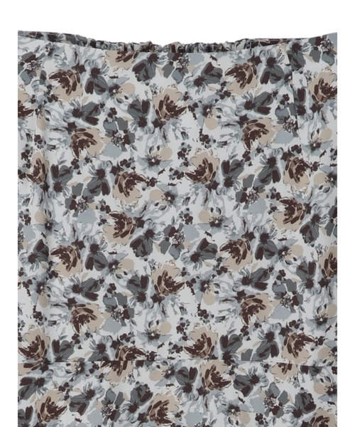 earth music&ecology（アースミュージックアンドエコロジー）の「切り替えフレアスカート（フラワー）*（スカート・レディース・ベージュ/サックスブルー・FREE）」の8枚目の写真