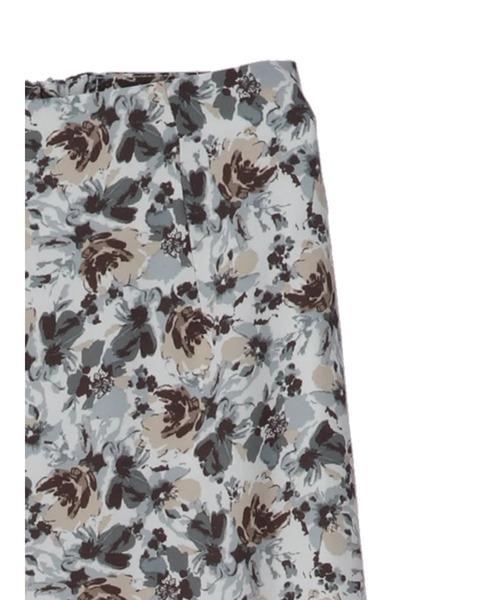 earth music&ecology（アースミュージックアンドエコロジー）の「切り替えフレアスカート（フラワー）*（スカート・レディース・ベージュ/サックスブルー・FREE）」の4枚目の写真