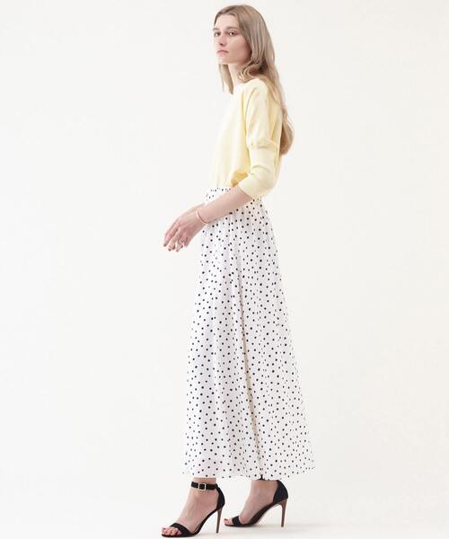 Liesse（リエス）の「ボートネック布帛コンビプルオーバー（ニット/セーター・レディース・オフホワイト/グレイッシュベージュ/イエロー・FREE）」の14枚目の写真