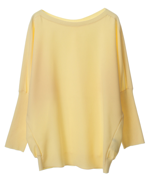 Liesse（リエス）の「ボートネック布帛コンビプルオーバー（ニット/セーター・レディース・オフホワイト/グレイッシュベージュ/イエロー・FREE）」の16枚目の写真