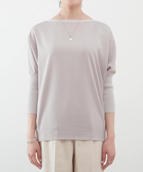 Liesse（リエス）の「ボートネック布帛コンビプルオーバー（ニット/セーター・レディース・オフホワイト/グレイッシュベージュ/イエロー・FREE）」の20枚目の写真