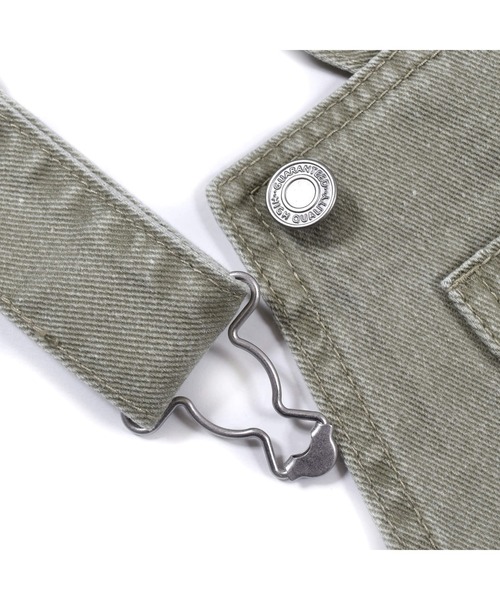 ZIDDY（ジディ）の「ZIDDY/ツイル ショートパンツ サロペット (130~160cm)（サロペット/オーバーオール・キッズ・グリーン/グレー・130/150/160/140）」の5枚目の写真