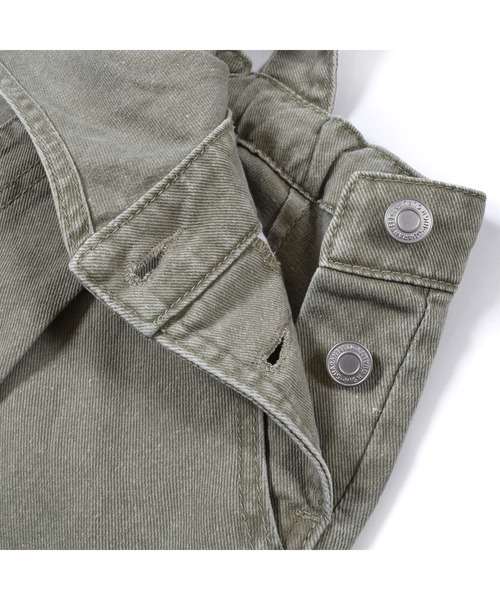 ZIDDY（ジディ）の「ZIDDY/ツイル ショートパンツ サロペット (130~160cm)（サロペット/オーバーオール・キッズ・グリーン/グレー・130/150/160/140）」の9枚目の写真