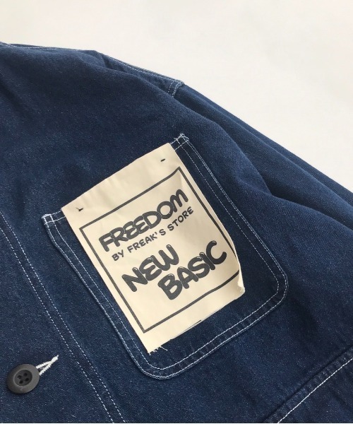 FREAK'S STORE（フリークスストア）の「ﾊﾞｲﾏﾃﾘｱﾙｶﾊﾞｰｵｰﾙ（カバーオール・メンズ・インディゴブルー/オフホワイト/キャメル・MEDIUM/LARGE）」の13枚目の写真