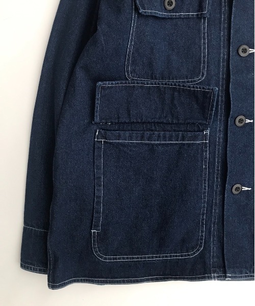 FREAK'S STORE（フリークスストア）の「ﾊﾞｲﾏﾃﾘｱﾙｶﾊﾞｰｵｰﾙ（カバーオール・メンズ・インディゴブルー/オフホワイト/キャメル・MEDIUM/LARGE）」の14枚目の写真