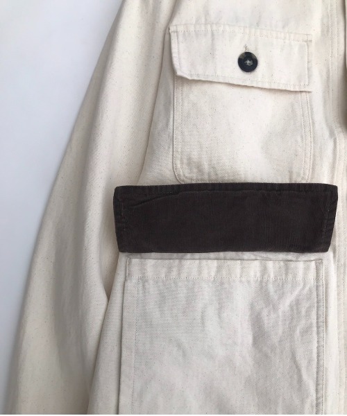 FREAK'S STORE（フリークスストア）の「ﾊﾞｲﾏﾃﾘｱﾙｶﾊﾞｰｵｰﾙ（カバーオール・メンズ・インディゴブルー/オフホワイト/キャメル・MEDIUM/LARGE）」の7枚目の写真