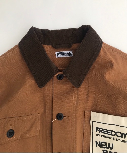 FREAK'S STORE（フリークスストア）の「ﾊﾞｲﾏﾃﾘｱﾙｶﾊﾞｰｵｰﾙ（カバーオール・メンズ・インディゴブルー/オフホワイト/キャメル・MEDIUM/LARGE）」の20枚目の写真