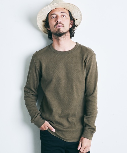 【セール】MILITARY THERMAL KNIT L/S:ミリタリーサーマル ニット ロングスリーブ（Tシャツ/カットソー）｜Magine（マージン）