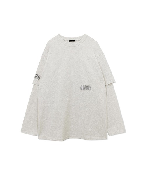 ANDGEEBEE（アンジービー）の「UNISEX レイヤードスリーブロンT（Tシャツ/カットソー・レディース・オートミール/ブラック・MEDIUM）」の13枚目の写真