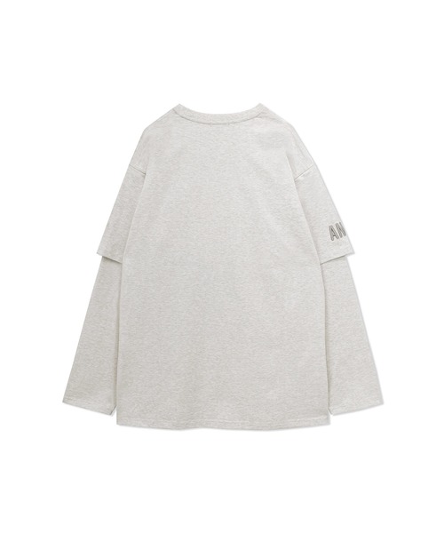 ANDGEEBEE（アンジービー）の「UNISEX レイヤードスリーブロンT（Tシャツ/カットソー・レディース・オートミール/ブラック・MEDIUM）」の14枚目の写真