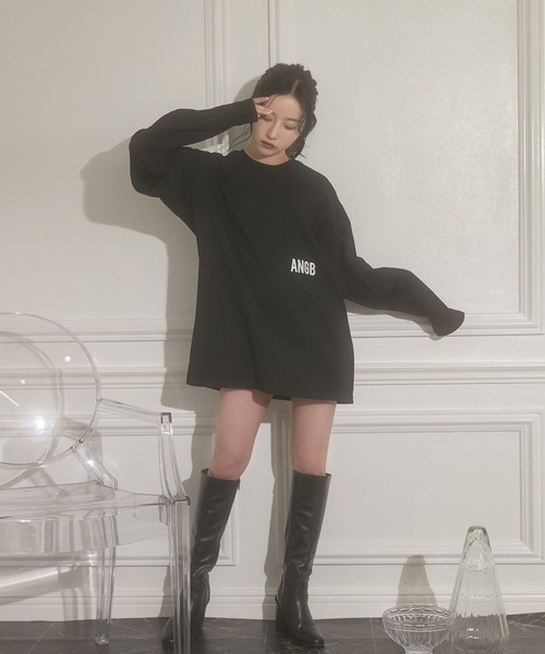 ANDGEEBEE（アンジービー）の「UNISEX レイヤードスリーブロンT（Tシャツ/カットソー・レディース・オートミール/ブラック・MEDIUM）」の16枚目の写真