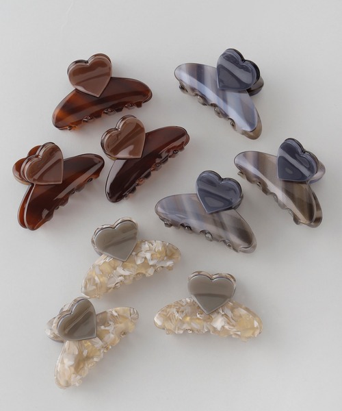 ANEMONE（アネモネ）の「ハートポイントミニバンス（バレッタ/ヘアクリップ・レディース・ブルー/グレー/ブラウン・FREE）」の7枚目の写真