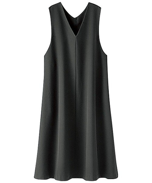 BELLUNA（ベルーナ）の「ドレープ素材美人顔ジャンパードレス（ジャンパースカート・レディース・モカ/グレイッシュベージュ/ブラック・LARGE/X-LARGE/MEDIUM）」の15枚目の写真