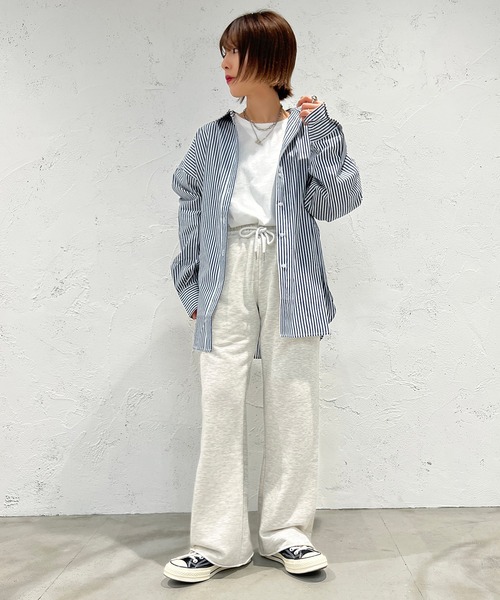 apres jour mignon（アプレジュールミニョン）の「ストライプルーズシャツ【ZOZOTOWN限定アイテム】（シャツ/ブラウス・レディース・ネイビー/パープル/ライトグレー/ライトピンク/ピンク・フリー/X-LARGE）」の18枚目の写真