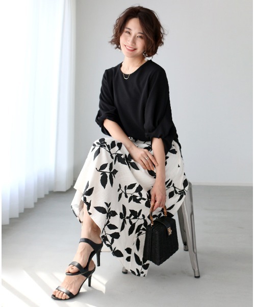Ehre style(エーレスタイル)の「上品を創るつぼみ袖トップス(Tシャツ/カットソー・レディース・ホワイト/ブラック/ベージュ/ブルー・FREE)」の20枚目の写真
