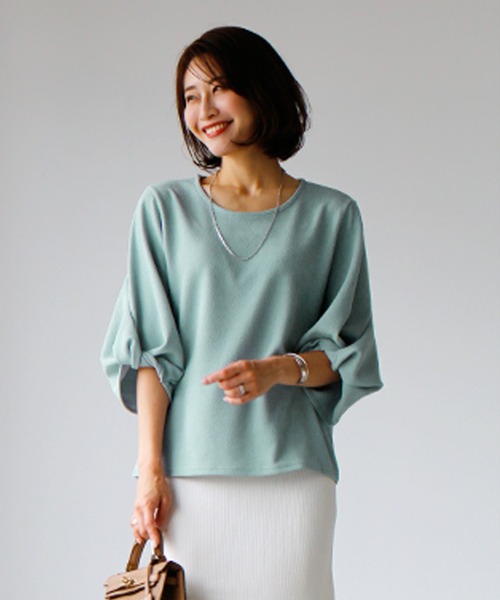 tシャツ 上品を創るつぼみ袖トップス レディース 上品を創るつぼみ袖トップス（Tシャツ/カットソー）｜Ehre style