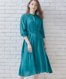 クールタッチウエストピンタックシャツワンピース